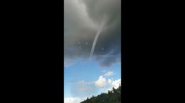 Stunning waterspout in Narva Bay