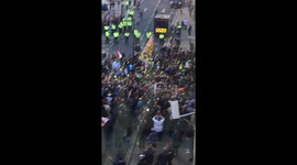 Huge crowds gather outside the Old Bailey for Tommy Robinson's retrial