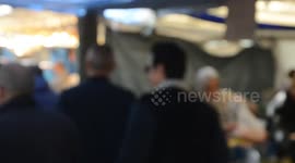 French actors Frederic CHAU and Medi SADOUN spotted in Paris on a market place on Avenue d Italie, Quartier TOLBIAC (the little Chinatown of Paris).France. 27 september 2018