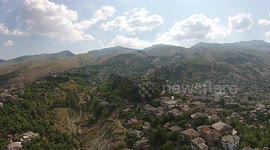 Drone footage of Gjirokaster Fortress, Albania