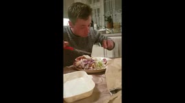 Young man completely fails to eat kebab after heavy 21st birthday night out