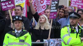 Counter-protesters square off with Tommy Robinson supporters outside Old Bailey