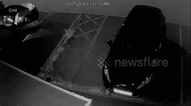 Caught on camera car brake in. Cctv
