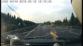 Flying spanner smashes windscreen on motorway