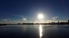 Hot sun downing time-lapse at indian lake side,