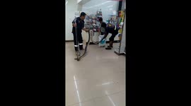 12ft long python terrifies supermarket staff