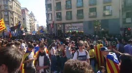 Students protest in Barcelona to mark anniversary of Catalonia’s independence referendum