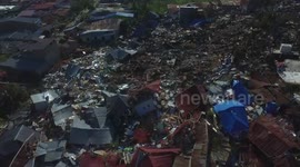 Drone footage shows devastation of earthquake and tsunami in Indonesia