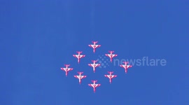 red arrows over the water