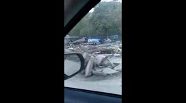 Drive shot shows ruins from Palu to Donggala four days after Indonesia quake