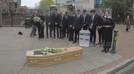 Cross-party youth group delivers 'Brexit Coffin' to Conservative Party Conference