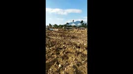 7.4 M earthquake caused thousands homes and hundreds of people buried in West Palu, Indonesia