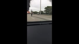 Fire on Highway in Chicago