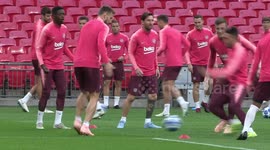 Messi leads Barcelona training at Wembley ahead of Tottenham clash