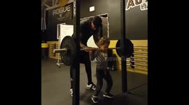 4 yr old Princess P does 35lb Back Squat