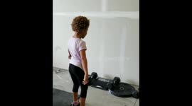 5 yr old Princess P does deficit handstand push ups