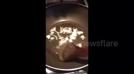 Cooking Spinish With  Garlic Leaves Bangladeshi Style