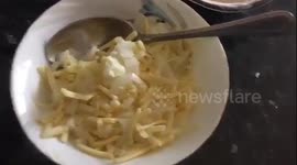 Making cheese onion stuffed bread Bangladeshi Style