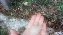 Golf ball size hailstone in Krasnodar