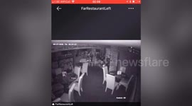 Spooky video shows the moment bubbles were blown across a deserted restaurant - which the owner blames on a resident GHOST
