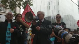 John McDonnell MP addresses demonstrators at fast food works 'McStrike'
