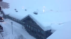 Extreme snow in Tignes ski village