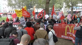 Rally for McDonald's, TGI Fridays & Wetherspoons Strikers, London, UK