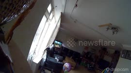 Burglar caught on camera as he steals CCTV from home