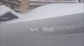 Insane snowfall Les Arcs French Alps