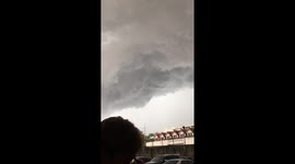 Menacing rain clouds in Philippines from Typhoon Queenie