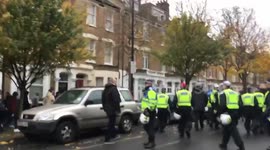 Arsenal fans trying to attack Tottenham. 18/11/2017