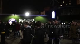 Chelsea vs Manchester United. Fans fight. Stamford bridge 05/11/2017