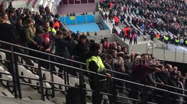Chelsea vs West Ham fans brawl. London stadium. 22/09/2018