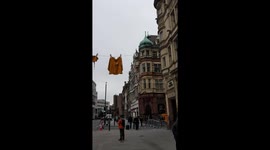 Hanging out the Giants washing to dry