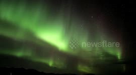 spectacular timelapse of northern lights in Iceland
