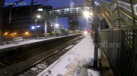 Winter in Dublin train running