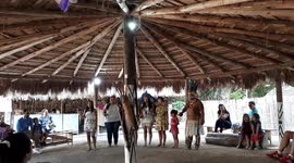 A Native American Indian Family Performing a Traditional Dance