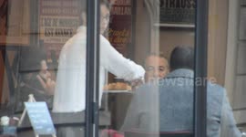Paul Loup Sulitzer spotted in the Cafe the Bar des Theatres, Paris, France, face to the Funeral ceremony and Homage for the french singer, Charles Aznavour at the Armenian Church of Paris, church Saint Jean-Baptiste. 6th October 2018 . 10h