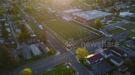 Drone footage of kids fooling around at local school