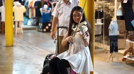 Beautiful talented street busker.