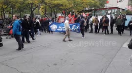 Crowds gather in Montréal to protest rising anti-immigration in Québec