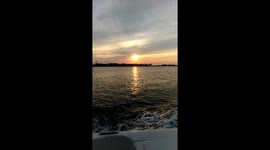 Sunset view on the water