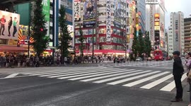 Tokyo time lapse road crossing japan