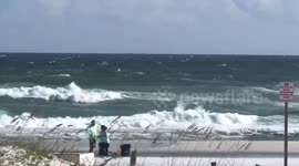 Strong waves slam Florida beach as Hurricane Michael nears