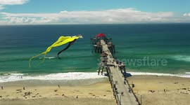 Kite flying over Pier