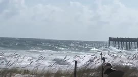 Strong waves slam Florida beach as Hurricane Michael nears