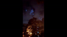 Mysterious blue lights move in flying wheel formation over Moscow