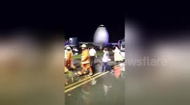 Passengers rescued from Boeing 747 after it skidded off runway