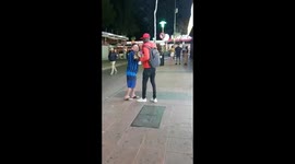 Moment brazen Magaluf 'street vendor' knocks out tourist