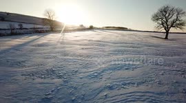 4K drone footage captures snow-capped Peak District during Beast from the East cold snap